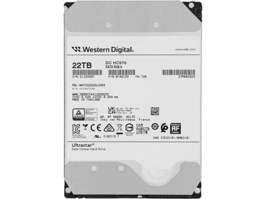 Жесткий диск WD SATA-III 22TB 0F48159 WUH722222ALE604 Server Ultrastar DC HC570 512E (7200rpm) 512Mb 3.5"