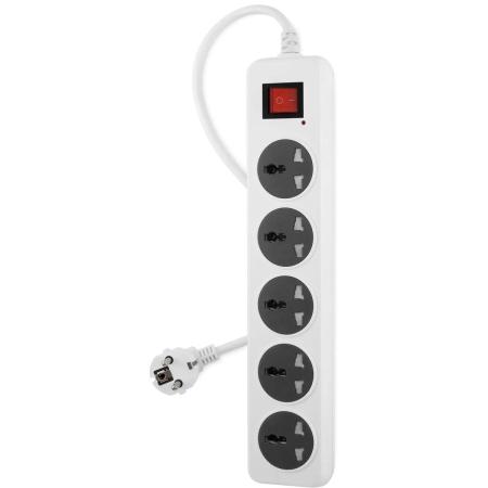 Сетевой фильтр Buro 500UNH-1.8-WG, 1.8м, белый/серый