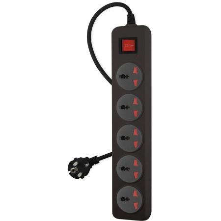 Сетевой фильтр Buro 500UNH-3-BG, 3м, черный/серый