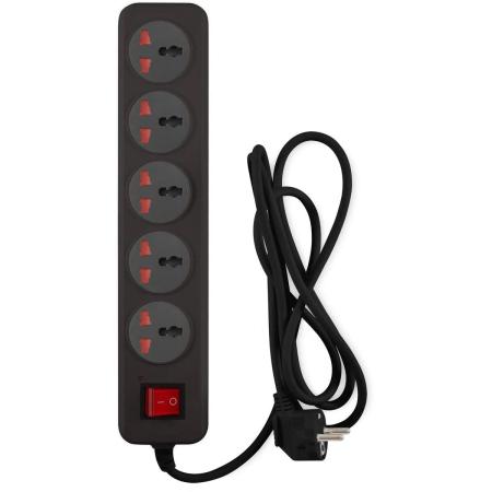 Сетевой фильтр Buro 500UNH-5-WG, 5м, белый/серый