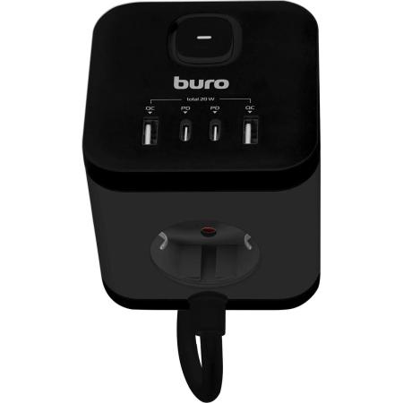 Сетевой разветвитель Buro BU-PW3UC-Plus-B, черный