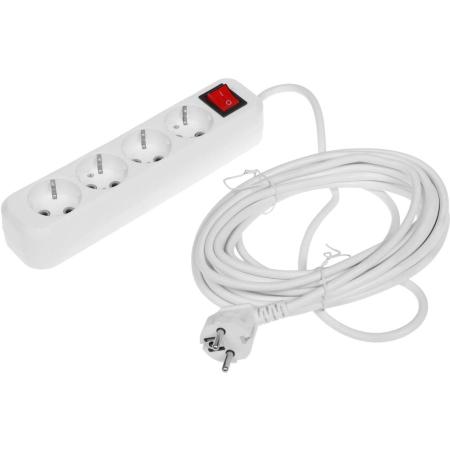 Сетевой удлинитель Defender L340, 7м, белый [99364]