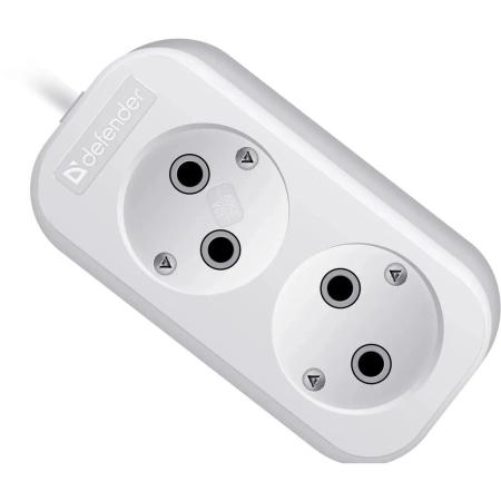 Сетевой удлинитель Defender B220, 3м, белый [99271]