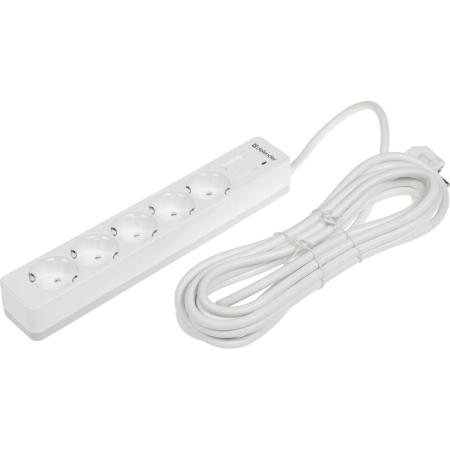 Сетевой фильтр Defender DFS 135, 5м, белый [99432]