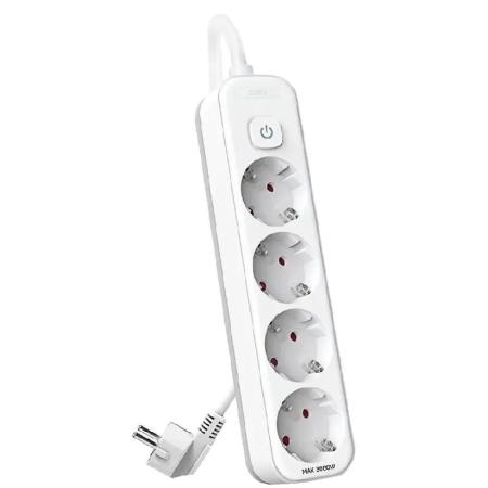 Сетевой фильтр Deli ET436, 5м, белый