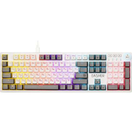 Клавиатура Defender Dasher GK-472,  заводское нанесение кириллицы, белый [45472]