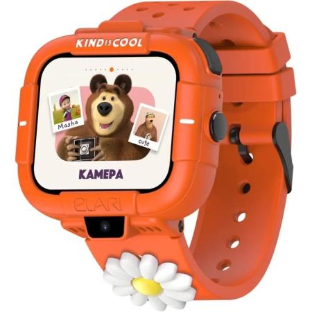 Смарт-часы ELARI Маша и Медведь,  1.76",  оранжевый/оранжевый [kp-mb-org]