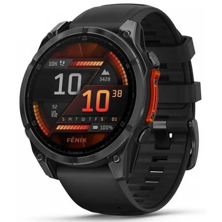 Смарт-часы Garmin Fenix 8,  47мм,  1.4",  черный/серый [010-02904-00]