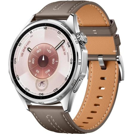 Смарт-часы Huawei Watch GT 6 Atum-B19L,  46мм,  1.47",  коричневый/серебристый [55020fwe]