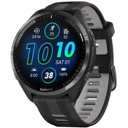 Смарт-часы Garmin Forerunner 965,  47мм,  1.4",  черный/серый/черный [010-02809-10]