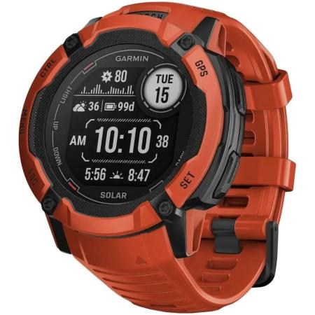 Смарт-часы Garmin Instinct 2X Solar,  50мм,  1",  красный/красный [010-02805-01]