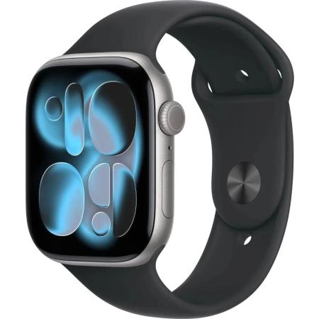 Смарт-часы Apple Watch Series 11 A3333,  46мм,  черный/серый космос [mev44am/a]