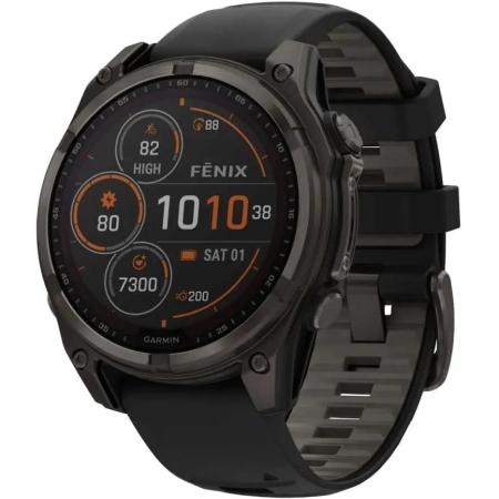 Смарт-часы Garmin Fenix 8 Solar,  51мм,  1.4",  черный/черный [010-02907-11]