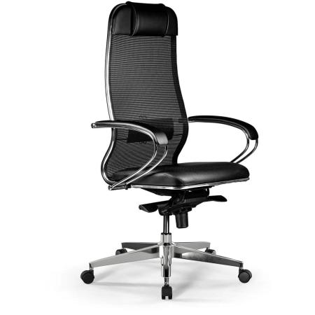 Кресло МЕТТА Comfort S Infinity Easy Clean, на колесиках, сетка/экокожа, черный/черный [z509325745]