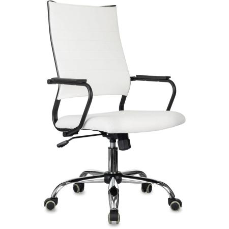 Кресло руководителя Бюрократ CH BALANCE SL, на колесиках, экокожа, белый [ch balance sl w-pu l]