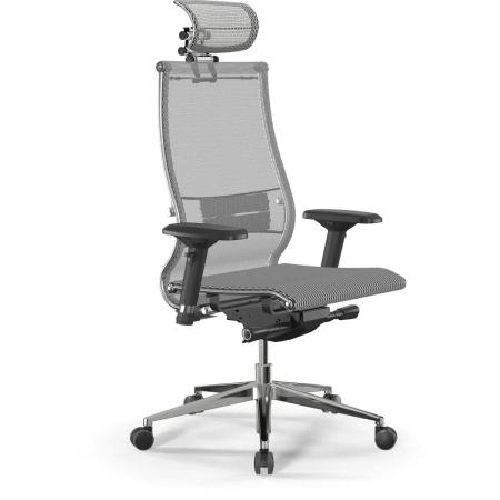 Кресло МЕТТА Samurai S-3, на колесиках, сетка, белый/черный [z18.3.15.109]