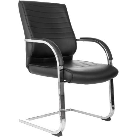 Кресло Бюрократ T-8010-Low-V, на полозьях, экокожа, черный [t-8010-low-v/black]