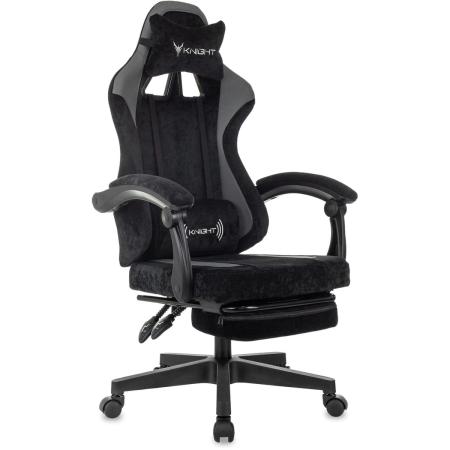 Кресло игровое KNIGHT Custom/F, на колесиках, ткань, черный/серый [knight custom/f b]