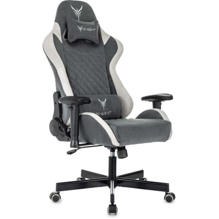 Кресло игровое KNIGHT Regal, на колесиках, искусственная замша, серый [knight regal fabr-gr]