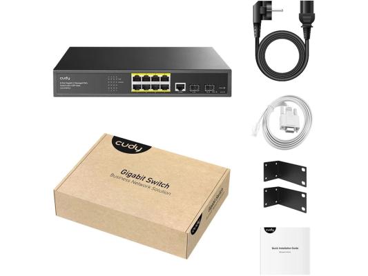 Коммутатор Cudy GS2008PS2 (L2) 8x1Гбит/с 2SFP 8PoE+ 120W управляемый