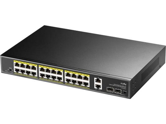 Коммутатор Cudy GS1026PS2 (L2) 26x1Гбит/с 2xКомбо(1000BASE-T/SFP) 2SFP 24PoE 300W неуправляемый