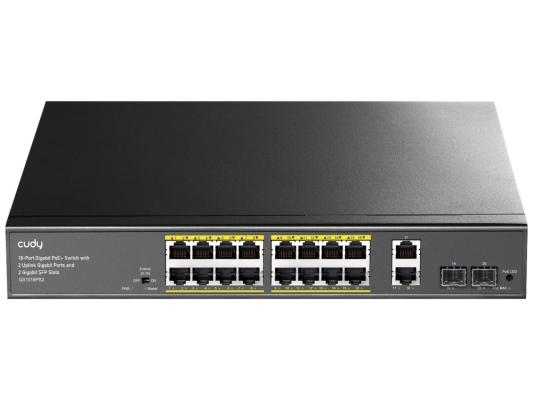 Коммутатор Cudy GS1018PS2 (L2) 18x1Гбит/с 2xКомбо(1000BASE-T/SFP) 2SFP 16PoE 200W неуправляемый