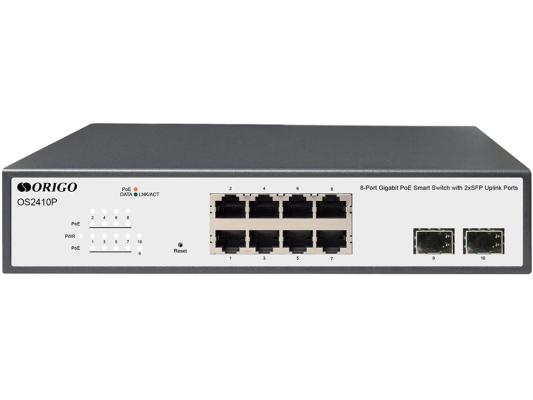Коммутатор Origo OS2410P/120W OS2410P/120W/A1A (L2) 8x1Гбит/с 2SFP 120W настраиваемый