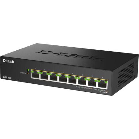Коммутатор D-Link DMS-108P/A1A 8x2.5Гбит/с 8PoE 230W неуправляемый