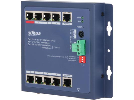 Коммутатор Dahua DH-CHS4110-8ET-90-F (L2) 8x100Мбит/с 1x1Гбит/с 1xКомбо(1000BASE-T/SFP) 8PoE 90W управляемый