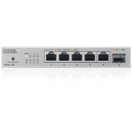 Коммутатор Zyxel XMG-105-ZZ0101F (L2) 5x2.5Гбит/с 1SFP+ неуправляемый