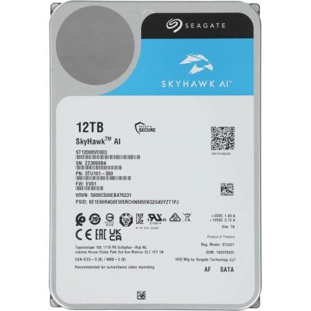 Жесткий диск Seagate SkyHawkAI ST12000VE003,  12ТБ,  HDD,  SATA III,  3.5"