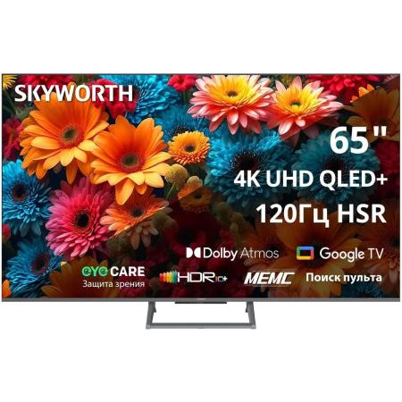 65" Телевизор SKYWORTH 65Q67H QLED+, 4K Ultra HD, черный, СМАРТ ТВ, Google TV