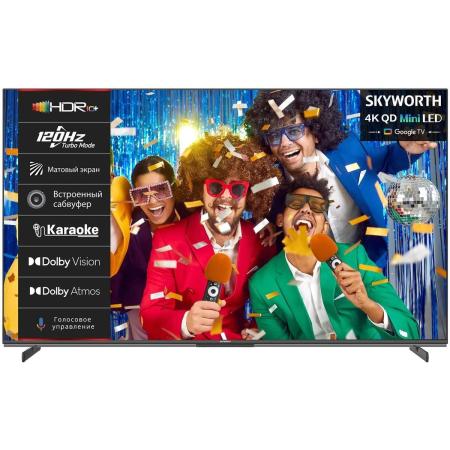 55" Телевизор SKYWORTH 55X85G QD-Mini LED QLED, 4K Ultra HD, черный, СМАРТ ТВ, Google TV