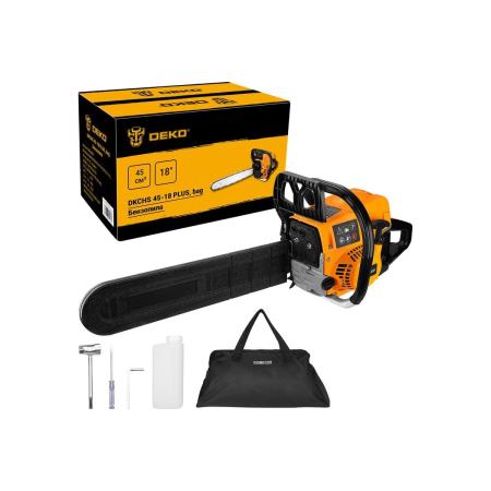 DEKO Бензопила DKCHS 45-18 PLUS, 3,1 л.с., 45 куб.см, 18, в сумке 085-2002