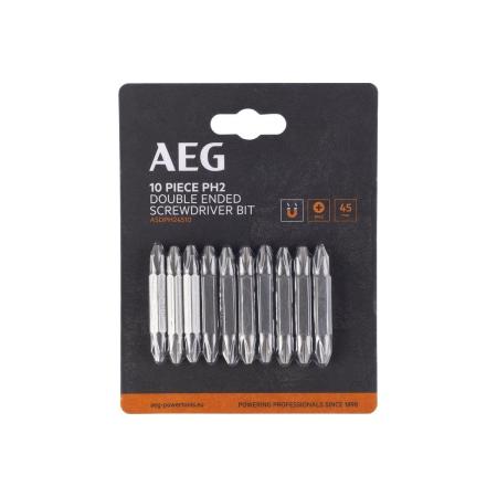 AEG Биты двухсторонние 10шт.РН2x45mm ASDPH24510 4932479515