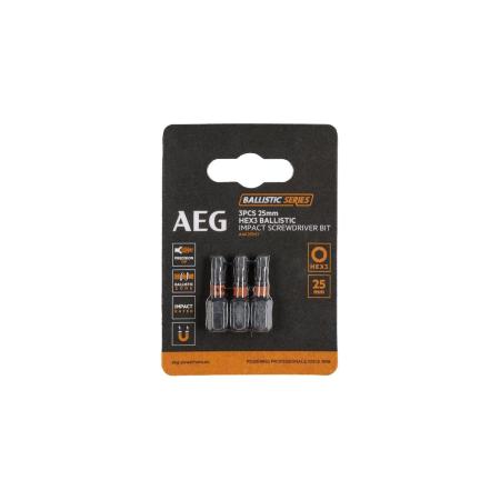 AEG Биты Ударные 3шт.Ударные HEX 3х25mm AAK253H3 4932479177