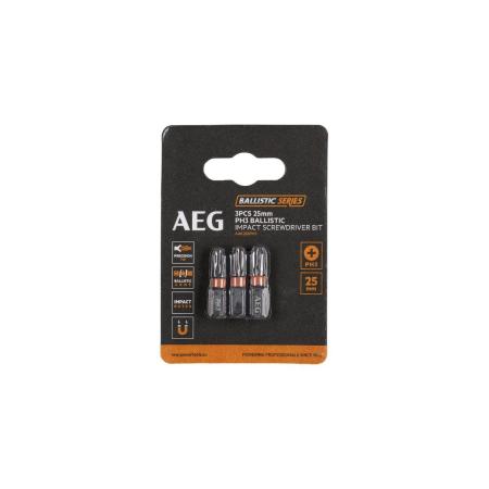 AEG Биты Ударные 3шт.Ударные PH3х25mm AAK253PH3 4932479169