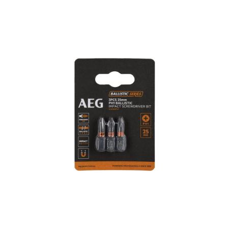 AEG Биты Ударные 3шт.Ударные PH1х25mm AAK253PH1 4932479167