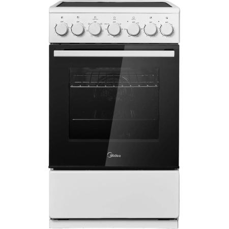 Электрическая плита Midea MFO-M4E20T6E(WH),  стеклокерамика,  электрическая,  без крышки,  белый/черный