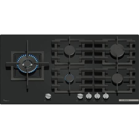 Газовая варочная панель Bosch Serie 6 PPM9A6I40,  5 конфорок,  закаленное стекло,  черный