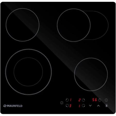 Электрическая варочная поверхность MAUNFELD EVCE594SMDPBK, конфорок: 4 шт.,  стеклокерамика,  независимая, черный