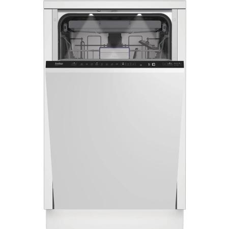 Встраиваемая посудомоечная машина Beko BDIS38120A,  узкая, ширина 44.8см, полновстраиваемая, загрузка 11 комплектов