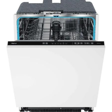 Встраиваемая посудомоечная машина HAIER HDWE14-592RU,  узкая, ширина 44.8см, полновстраиваемая, загрузка 14 комплектов, серебристый