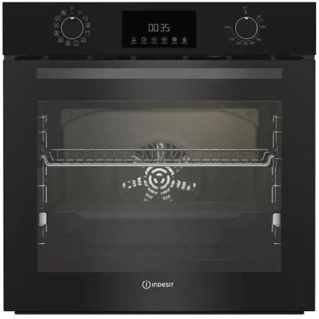 Духовой шкаф электрический Indesit IBFTE 3841 J BL,  72л,  дверца с 2 стеклами,  черный