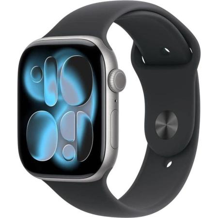 Смарт-часы Apple Watch Series 11 A3333,  46мм,  черный/серый космос [mev44lw/a]