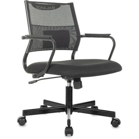 Кресло Бюрократ CH Balance-Low, на колесиках, сетка/ткань, черный [ch balance-low b]