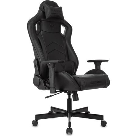 Кресло игровое KNIGHT Gladiator, на колесиках, экокожа, черный [knight gladiator b]