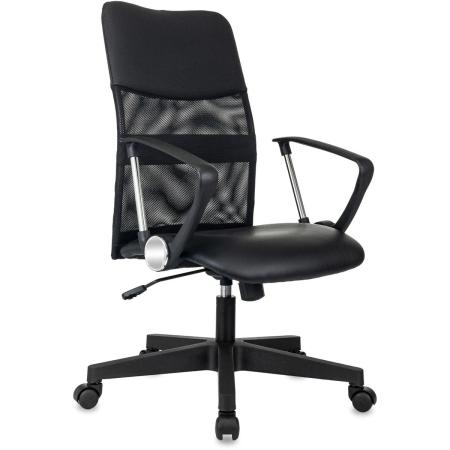 Кресло Бюрократ CH OMEGA, на колесиках, сетка/ткань/экокожа, черный [ch omega black]