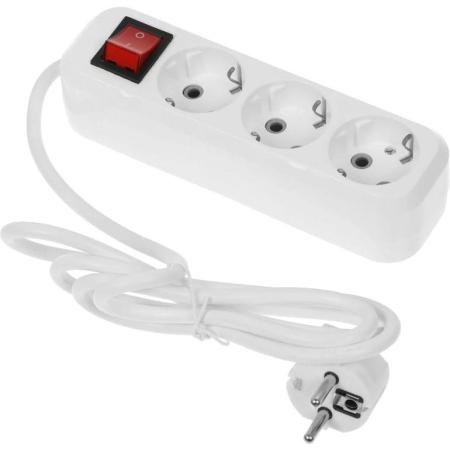 Сетевой удлинитель Defender L330, 1.5м, белый [99356]