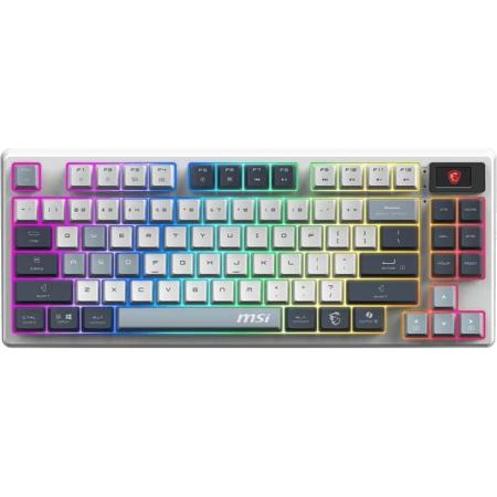 Клавиатура MSI GK600,  USB, Bluetooth/Радиоканал, белый + синий [s11-43rup01-hh9]